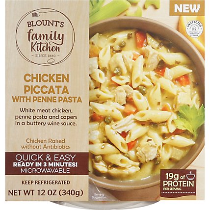 Blount's Family Kitchen Chicken Piccata With Penne Pasta Microwave Meal - 12 Oz - Image 2