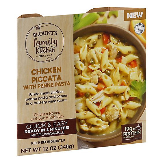Blount's Family Kitchen Chicken Piccata With Penne Pasta Microwave Meal - 12 Oz