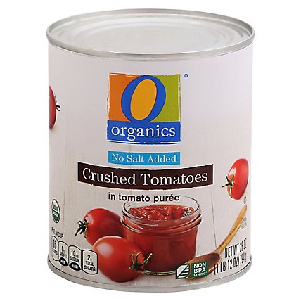 O Organics Tomatoes Crushed No Salt Added - 28 OZ - Image 1