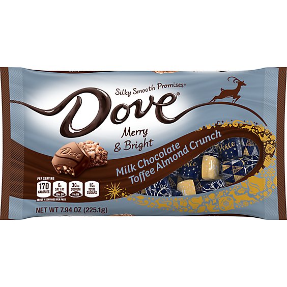 Dove Promises Milk Chocolate Toffee Almond Crunch Christmas Candy - 7.94 Oz
