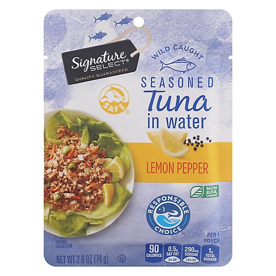 Signature SELECT Lemon Pepper Tuna In Water Pouch - 2.6 Oz