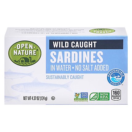 Open Nature Sardines In Water No Salt Added - 4.37 OZ - Image 3