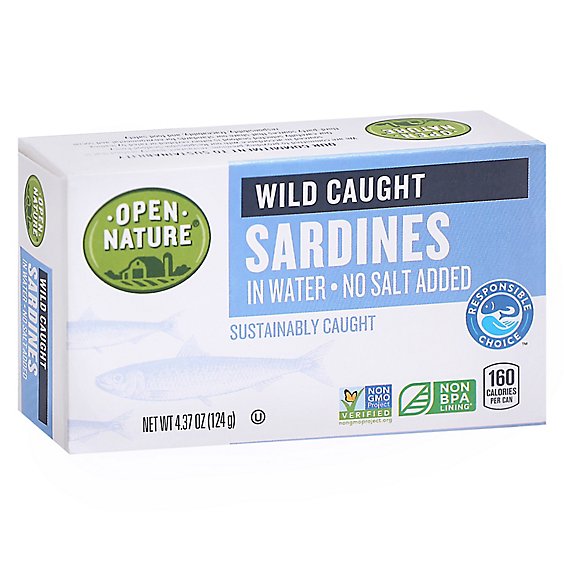 Open Nature Sardines In Water No Salt Added - 4.37 OZ