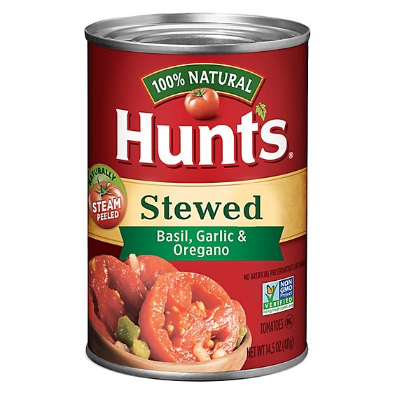 Hunt's Stewed Tomatoes With Basil Garlic & Oregano - 14.5 Oz
