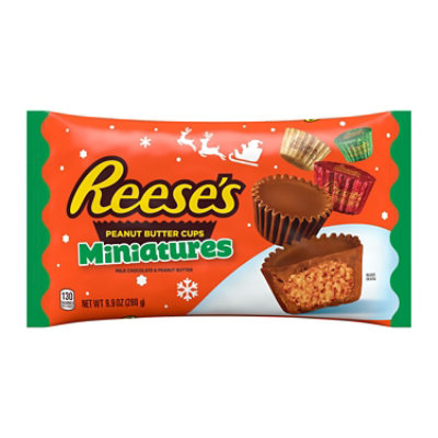 REESE'S Miniatures Milk Chocolate Peanut Butter Cups Christmas Candy Bag - 9.9 Oz - Image 1