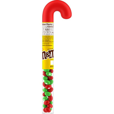 M&M'S Holiday Peanut Milk Chocolate Christmas Candy Cane Tube - 1.74 Oz - Image 1