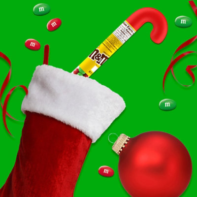 M&M'S Holiday Peanut Milk Chocolate Christmas Candy Cane Tube - 1.74 Oz - Image 2