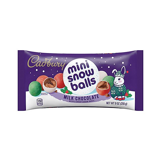 Cadbury Mini Snowballs Milk Chocolate With A Crisp Sugar Shell Candy Bag - 9 Oz