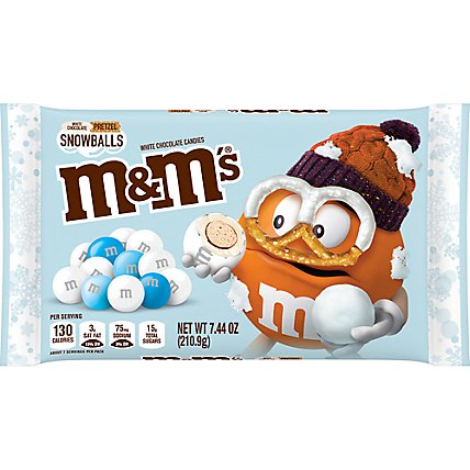 M&M'S White Chocolate Pretzel Snowballs Holiday Candy - 7.44 Oz - Image 1