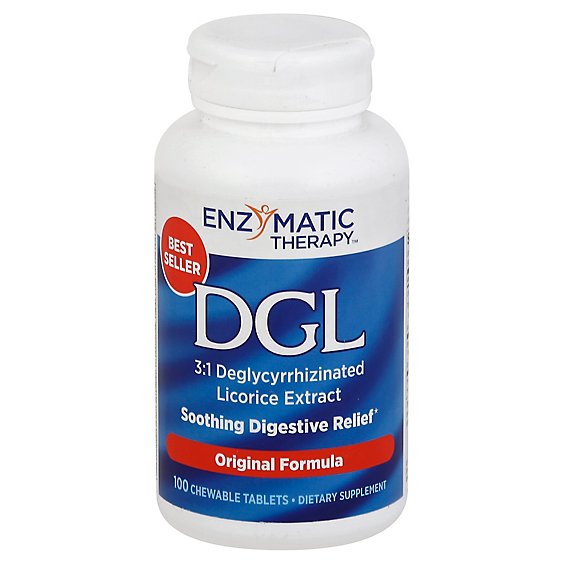 Enzymatic Therapy Dgl Soothing Digestive Relief Chewable Tablets - 100 Count