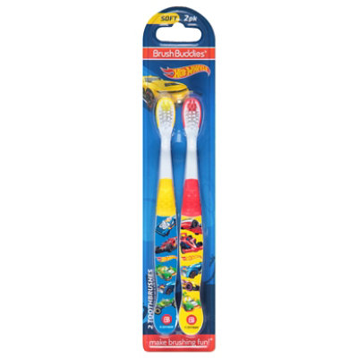 Brush Buddies Hot Wheels 2pk Toothbrush - EA