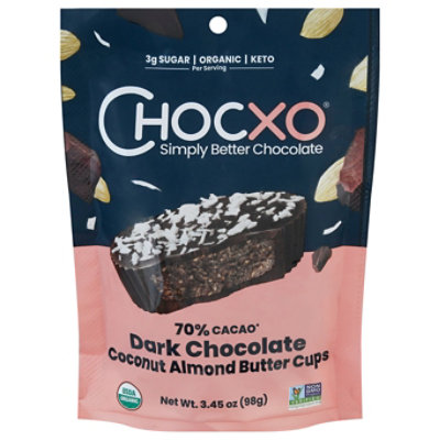 Chocxo 70 Dark Choc Almond Butter Cup 3.45OZ JewelOsco
