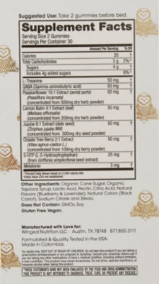 Winged Sleepyhead Sleep & Stress Vegan Gummies - 60 Count - Image 5