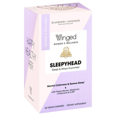 Winged Sleepyhead Sleep & Stress Vegan Gummies - 60 Count - Image 1