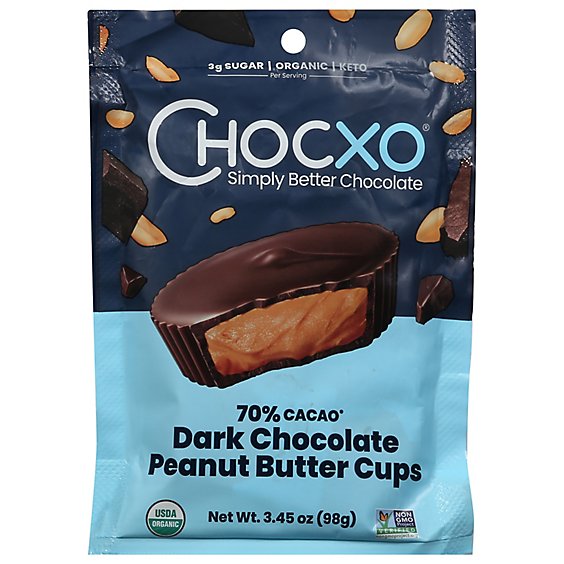 Chocxo 70% Dark Choc Peanut Butter Cup - 3.45OZ