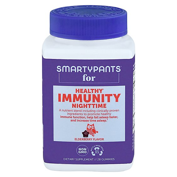 SmartyPants Adult Healthy Immunity Night Time Elderberry Gummies - 28 Count