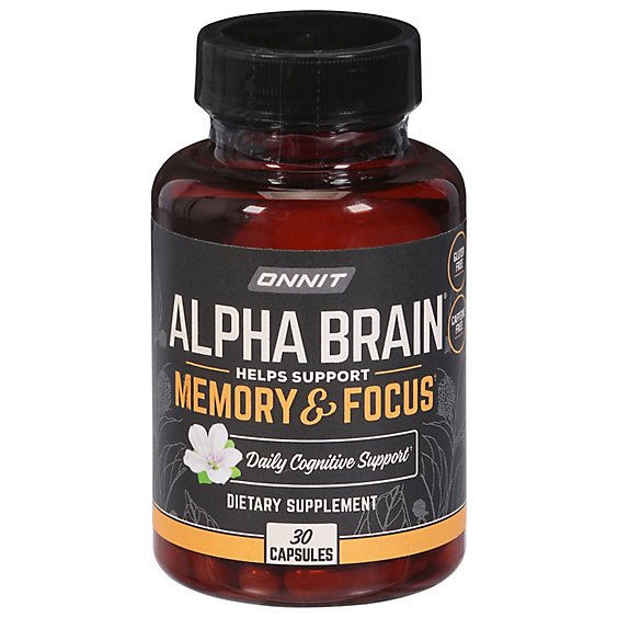 Onnit Labs Alpha Brain Memory And Focus Dietary Supplement Capsules - 30 Count