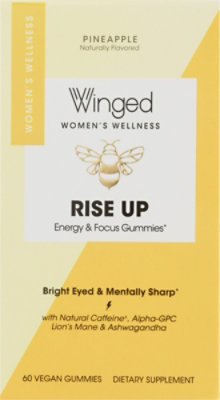 Winged Rise Up Energy & Focus Vegan Gummies - 60 Count - Image 2