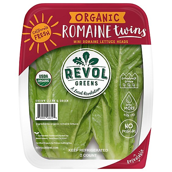 Revol Greens Baby Romaine Heads Organic - 2 CT