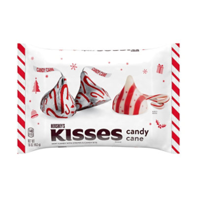 HERSHEY'S Kisses Candy Cane Mint With Stripes And Candy Bits Candy Bag - 16 Oz - Image 2