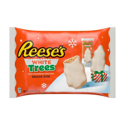 REESE'S White Creme Snack Size Peanut Butter Trees Christmas Candy Bag - 9.6 Oz - Image 1