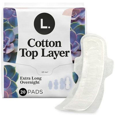 L Maxi Pad Ex Lg Overnight W/wings - 20 CT