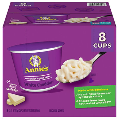 Annie's White Cheddar Macaroni And Cheese Microwave Cup 8 Pack - 16.08 OZ - Image 1