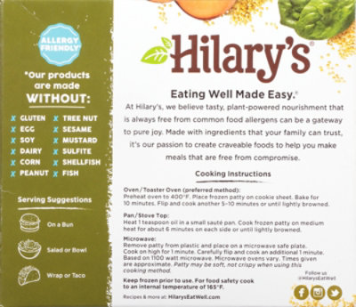 Hilarys Eat Well Burger Veggie Organic - 10 OZ - Image 6