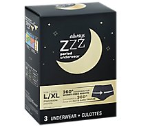 Always Zzz Overnight Period Undwr Lg - 3 CT