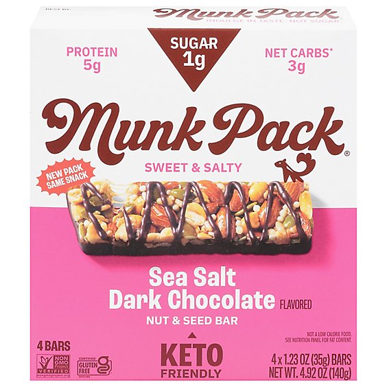 Munk Pack Bar Seasalt Dark Chocolate - 4.92 OZ
