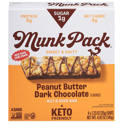 Munk Pack Bar Peanut Butter Dark Choc - 4.92 OZ