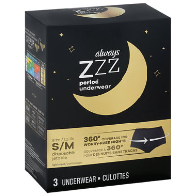 Save on Always ZZZ Period Underwear Light Scent S/M Order Online Delivery
