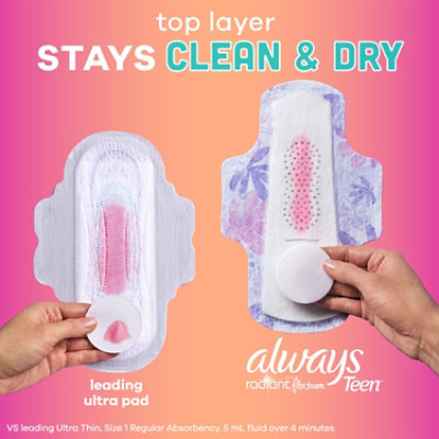 Always Radiant Teen Reg Pad Unsntd W Wng - 14 CT - Image 5