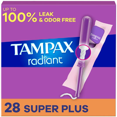 Tampax Radiant Super Plus Tampons - 28 CT - Image 1