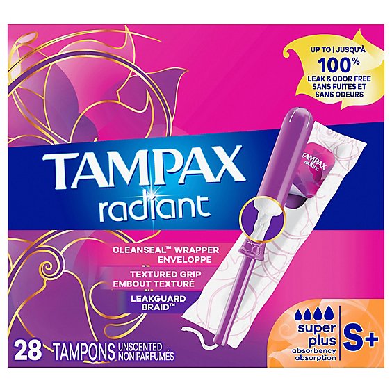 Tampax Radiant Super Plus Tampons - 28 CT
