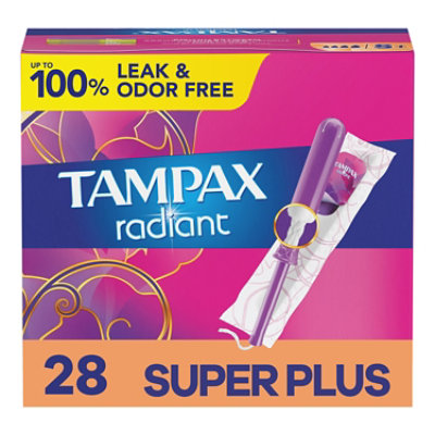 Tampax Radiant Super Plus Tampons - 28 CT