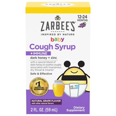 Zarbee's Baby Cough Syrup Immune With Honey And Zinc Natural Grape Flavor - 2 Fl. Oz. - Image 1