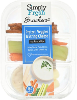 Simply Fresh Snackers Pretzel Veggies & String Cheese - 3.3 OZ - Image 2