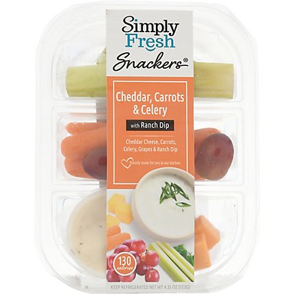 Simply Fresh Snackers Cheddar Carrots & Celery - 4.35 OZ - Image 1