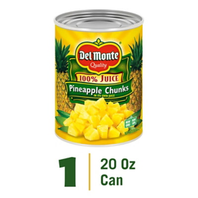 Del Monte Pineapple Chunks In 100% Juice - 20 OZ - Image 1