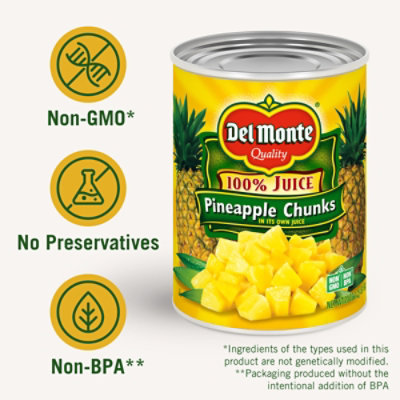 Del Monte Pineapple Chunks In 100% Juice - 20 OZ - Image 4