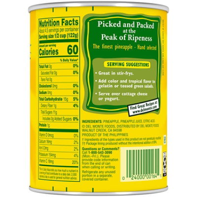 Del Monte Pineapple Chunks In 100% Juice - 20 OZ - Image 3