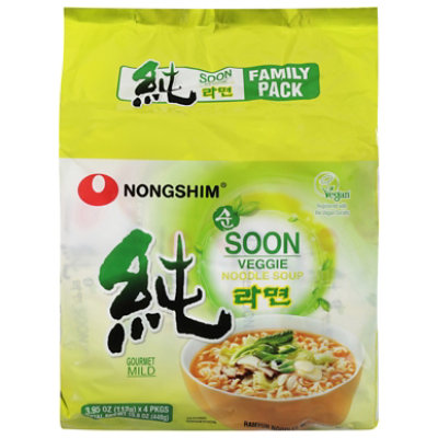 Nongshim Soon Veggie Noodle Soup - 15.8 oz bag