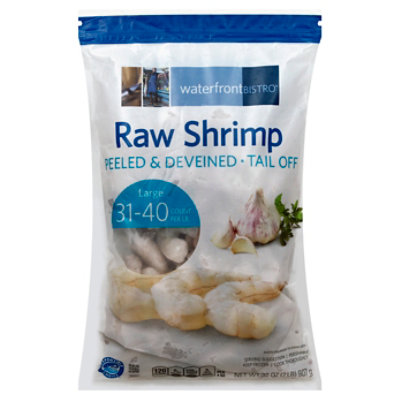 Waterfront Bistro Shrimp Raw 31-40 Ct P&d Tail Off - 2 LB - Image 1