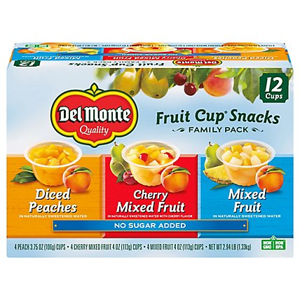 Del Monte Fruit Cup Snacks Family Pack 12 Count - 2.94 LB - Image 3