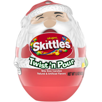 Skittles Holiday Original Twist N Pour Chewy Christmas Candy Dispenser - 1.5 Oz