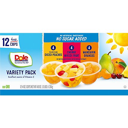 Dole Peach Mandarin Cherry Sugar Free Mix Fruit - 12-4 OZ - Image 3