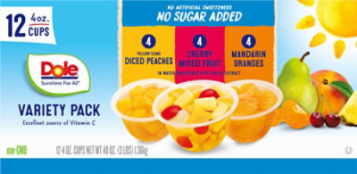 Dole Peach Mandarin Cherry Sugar Free Mix Fruit - 12-4 OZ - Image 6