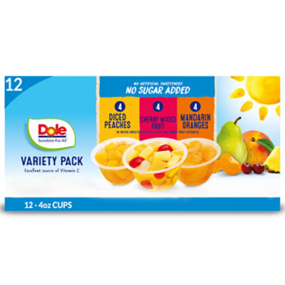 Dole Peach Mandarin Cherry Sugar Free Mix Fruit - 12-4 OZ - Image 2