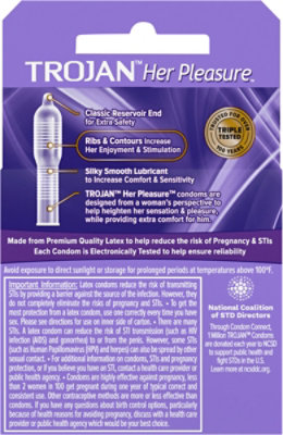Trojan Her Pleasure Lubricated Condoms - 3 Count - Image 3